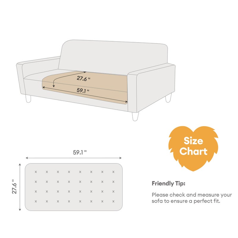 FUNNY FUZZY Pet Couch Cover for Sofa, Thick Waterproof Couch Cover for Dogs Washable, Pet Friendly Fuzzy Sofa Covers Soft Dog Bed Mat Non Slip for Couches and Sofas, Grey, 27.6"Ã—59.1" - Image 5