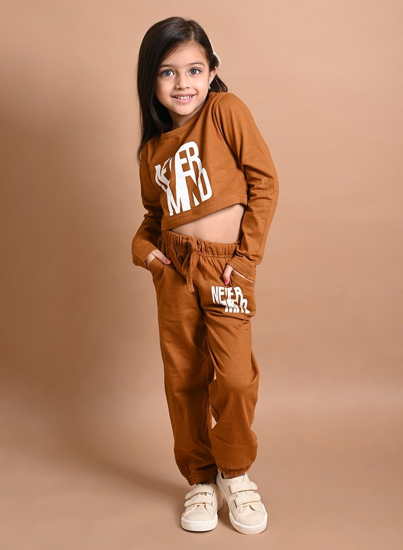 LILPICKS Never Mind Printed Crop Top with Jogger Set  - Image 2