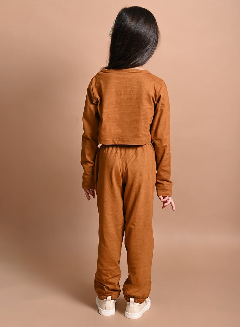 LILPICKS Never Mind Printed Crop Top with Jogger Set  - Image 4