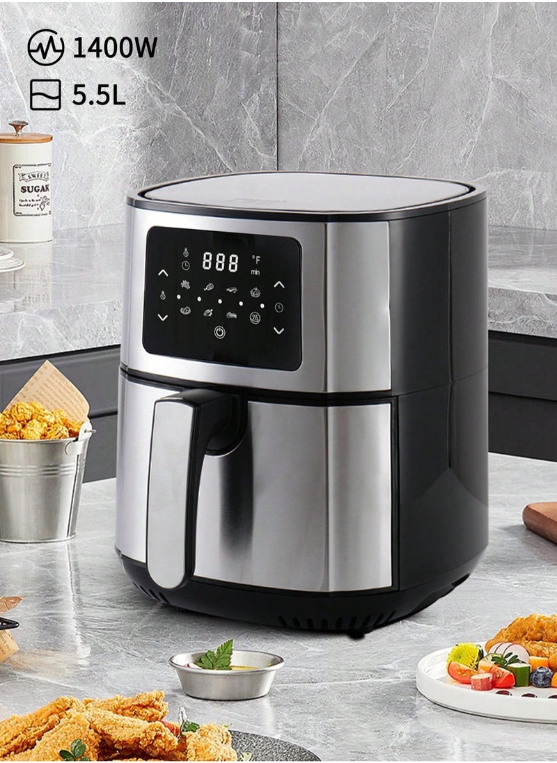 Winning Star - Air Fryer 5.5L Capacity Multifunctional Air Fryer 8 Adjustable Modes with Time Control Function Suitable for Fried Chicken French Fries Egg Tarts Barbecue for Family Party - Image 1