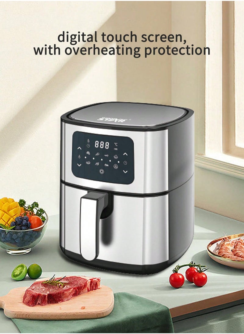Winning Star - Air Fryer 5.5L Capacity Multifunctional Air Fryer 8 Adjustable Modes with Time Control Function Suitable for Fried Chicken French Fries Egg Tarts Barbecue for Family Party - Image 1