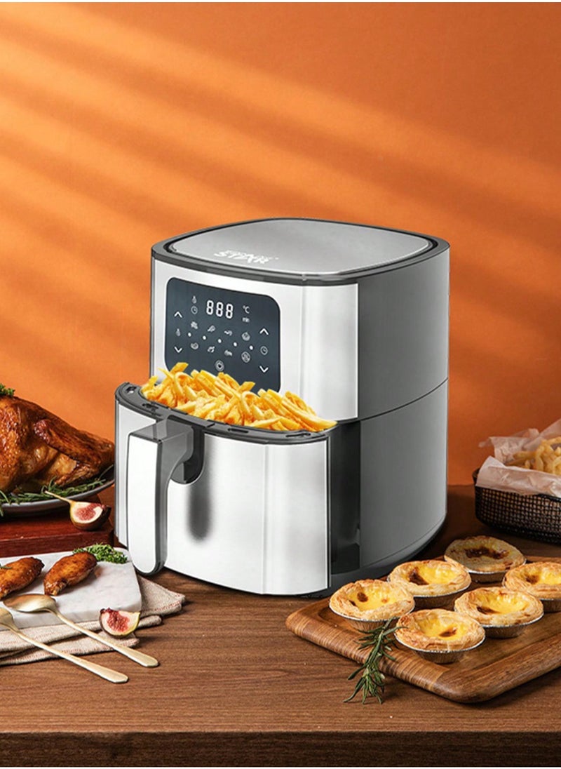 Winning Star - Air Fryer 5.5L Capacity Multifunctional Air Fryer 8 Adjustable Modes with Time Control Function Suitable for Fried Chicken French Fries Egg Tarts Barbecue for Family Party - Image 1
