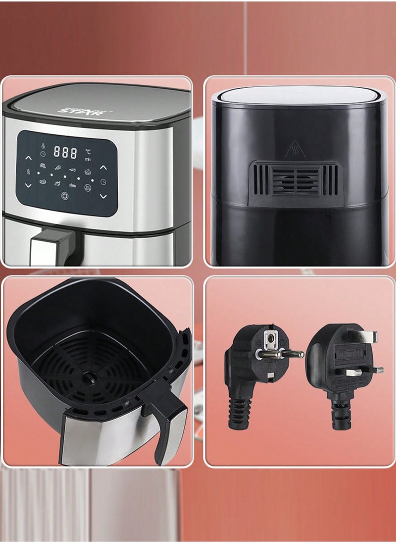 Winning Star - Air Fryer 5.5L Capacity Multifunctional Air Fryer 8 Adjustable Modes with Time Control Function Suitable for Fried Chicken French Fries Egg Tarts Barbecue for Family Party - Image 1