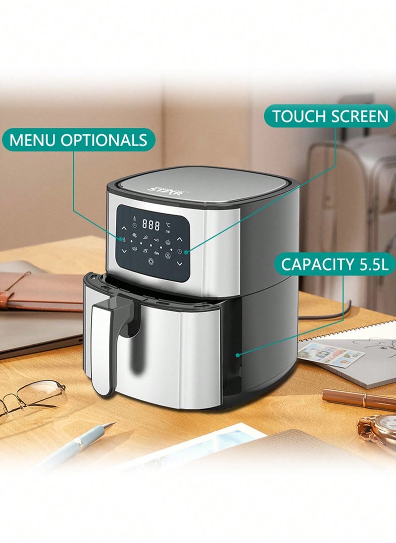 Winning Star - Air Fryer 5.5L Capacity Multifunctional Air Fryer 8 Adjustable Modes with Time Control Function Suitable for Fried Chicken French Fries Egg Tarts Barbecue for Family Party - Image 1
