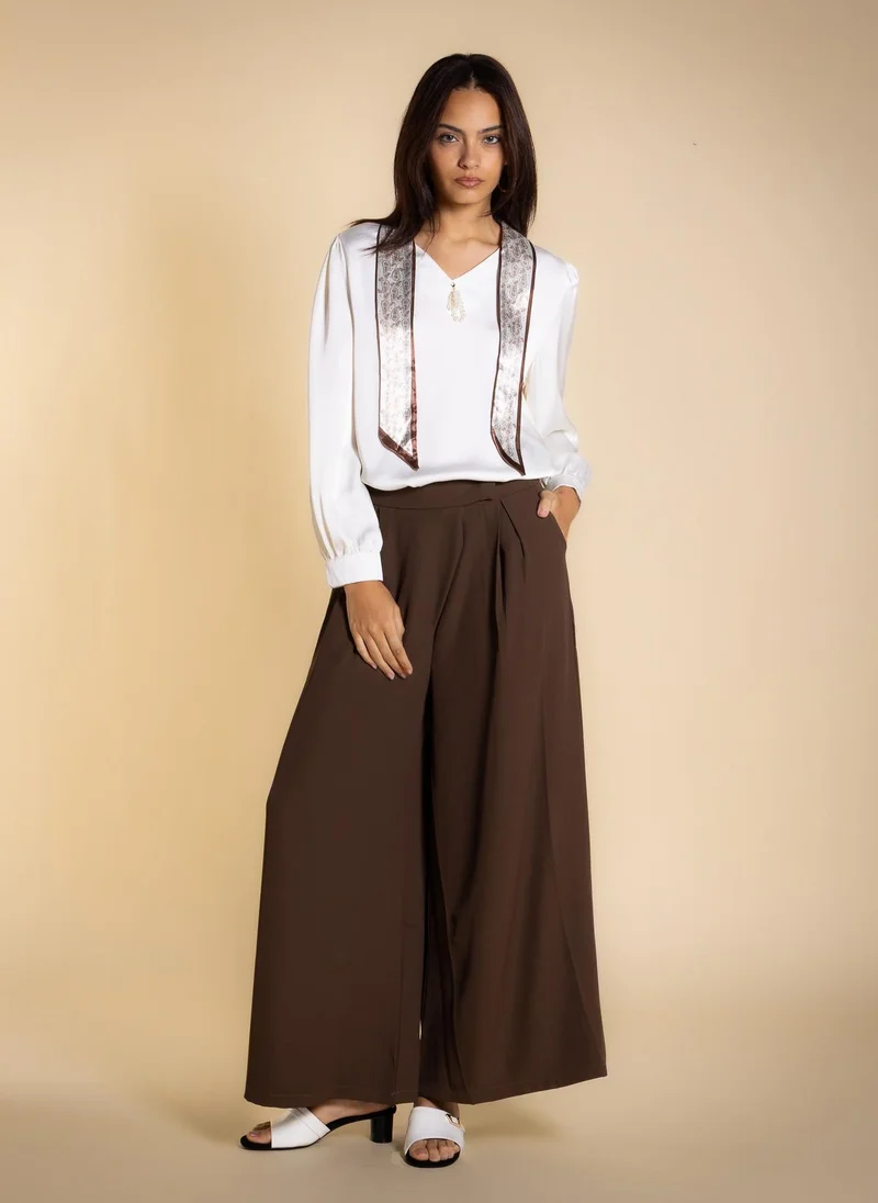 شايبس SATIN BLOUSE WITH NECK TIE