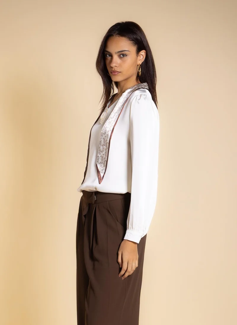 شايبس SATIN BLOUSE WITH NECK TIE