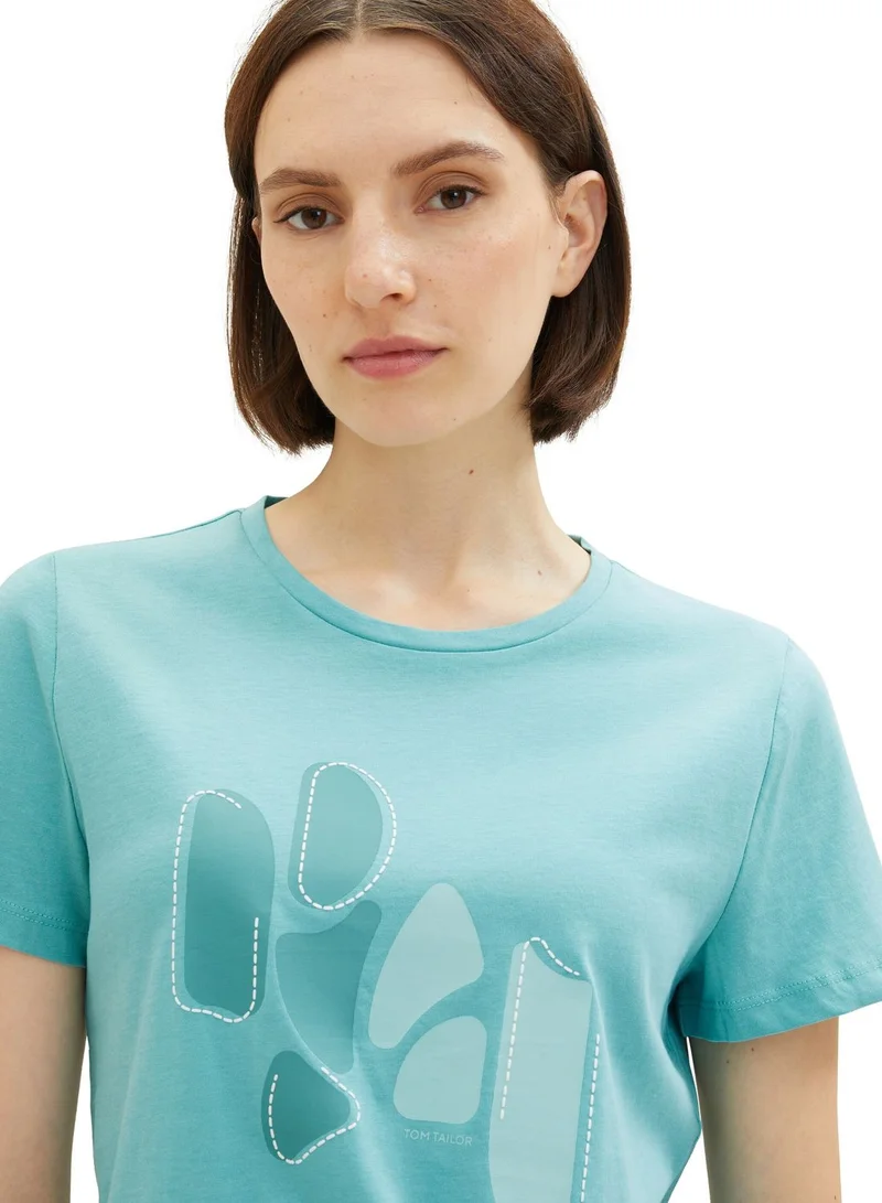 TOM TAILOR Graphic Round Neck T-Shirt