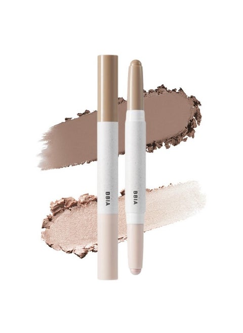 BBIA Last Contour Stick - Dual-Sided Contouring & Highlighting Duo Stick Easy Dual-Ended Natural Contour & Highlight Blendable Buildable Longlasting Korean Face Makeup (01 WARM DETAIL, Pack of 1)