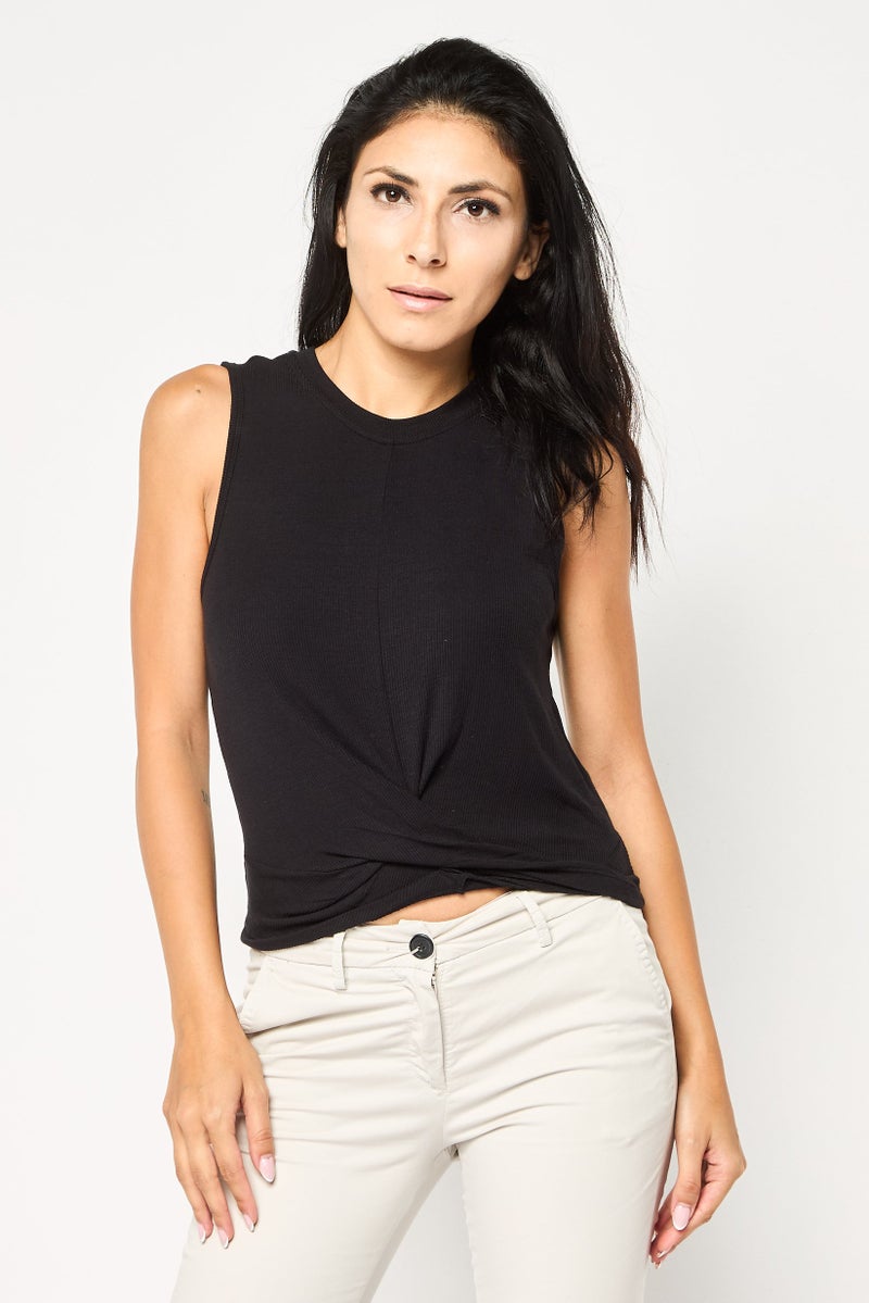 DKNY Women Sportswear Fit Sleeveless Training Top, Black - Image 1