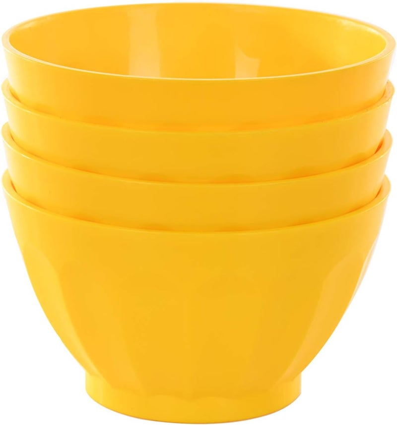 Mintra Office Mintra Unbreakable Plastic Bowl YELLOW 4pk  Medium 750ml 25oz 55inW x 3inH  Part Of A Set  Salad Snacks Breakfast Cereal Fruit Popcorn Soup Colorful Shatterproof BPA Free - Image 2