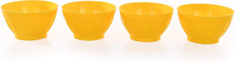 Mintra Office Mintra Unbreakable Plastic Bowl YELLOW 4pk  Medium 750ml 25oz 55inW x 3inH  Part Of A Set  Salad Snacks Breakfast Cereal Fruit Popcorn Soup Colorful Shatterproof BPA Free - Image 3