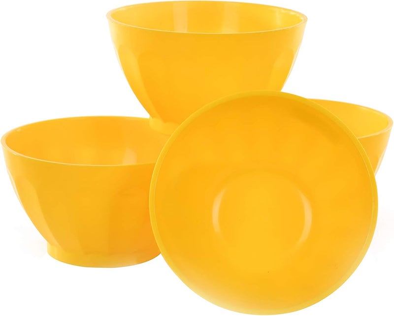 Mintra Office Mintra Unbreakable Plastic Bowl YELLOW 4pk  Medium 750ml 25oz 55inW x 3inH  Part Of A Set  Salad Snacks Breakfast Cereal Fruit Popcorn Soup Colorful Shatterproof BPA Free - Image 1