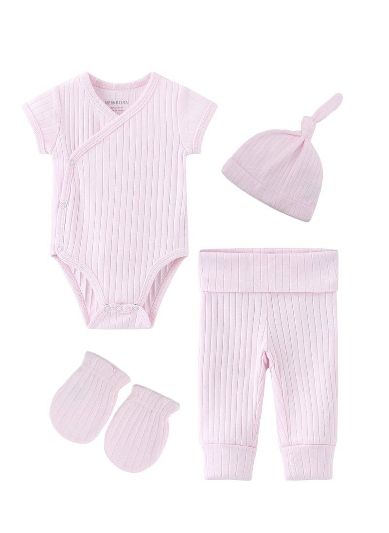 RedMapleTEK 8-Piece Set Of Newborn Baby Jumpsuit, Pants, Hat, Gloves, Socks - Image 3