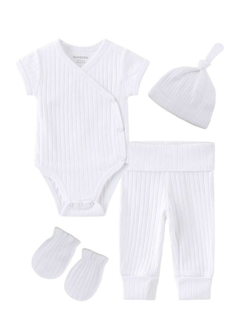 RedMapleTEK 8-Piece Set Of Newborn Baby Jumpsuit, Pants, Hat, Gloves, Socks - Image 2