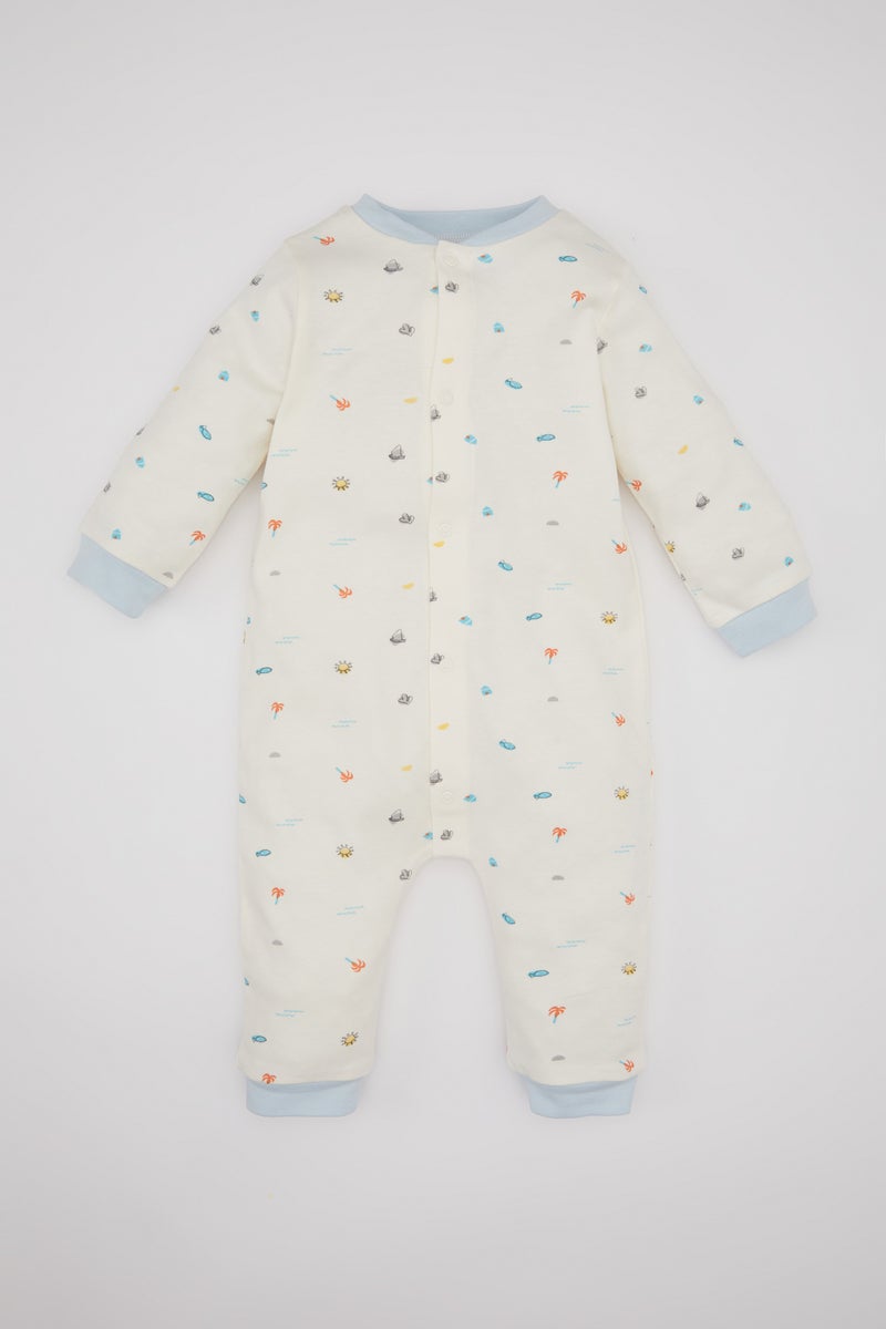 DeFacto Baby Boy Newborn Marine Printed Heavy Fabric Jumpsuit  - Image 1