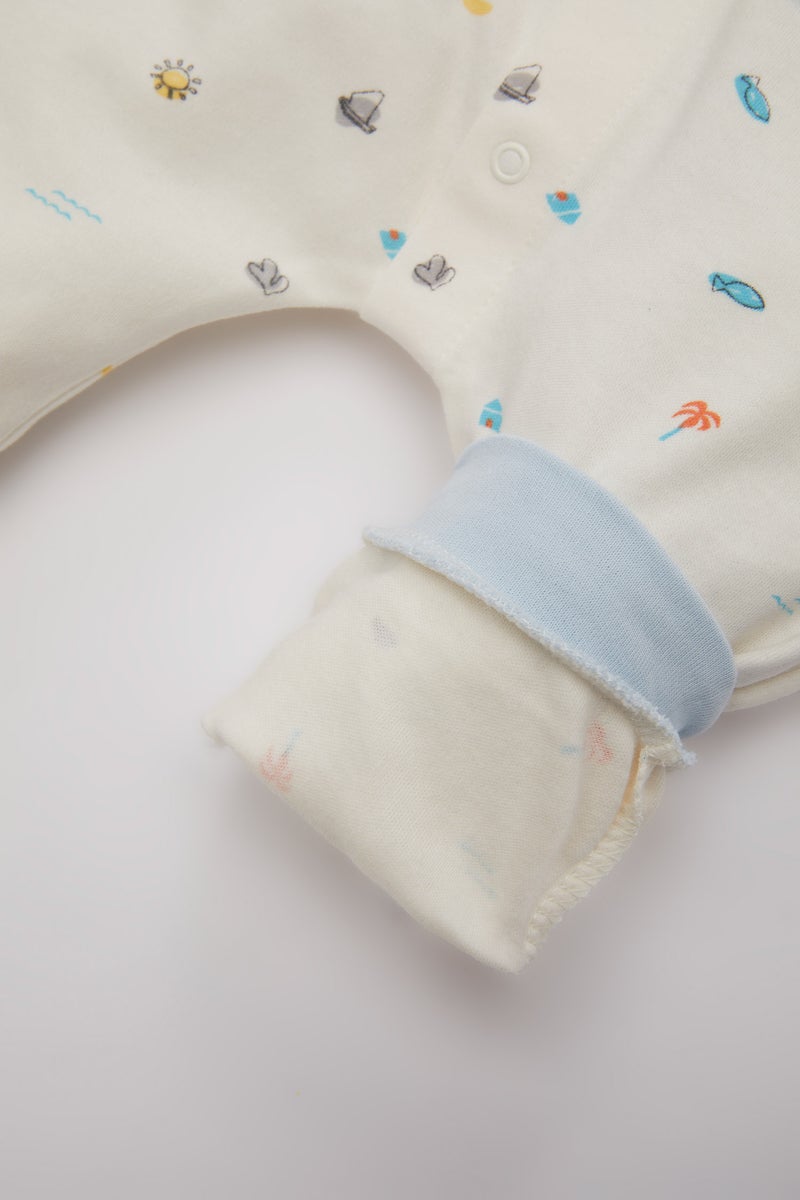 DeFacto Baby Boy Newborn Marine Printed Heavy Fabric Jumpsuit  - Image 5