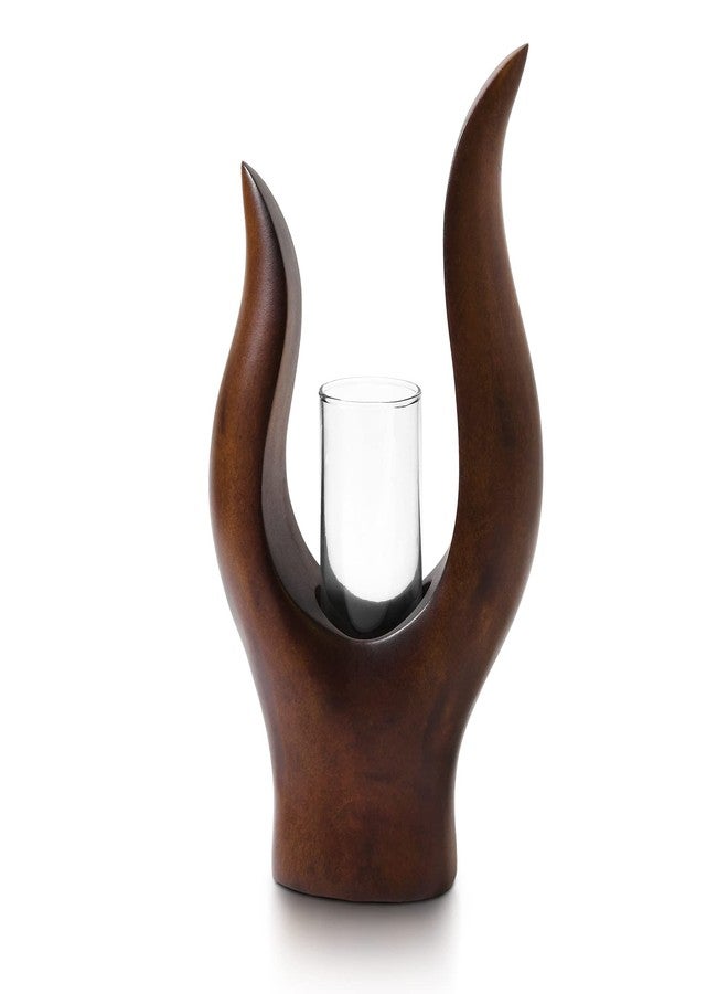 AeraVida Modern Mango Tree Wood Stand Glass Tube Bud Water Propagation Plant Vase | Stylish Wooden Stand Propagation Station for Home and Office Decor - Image 3