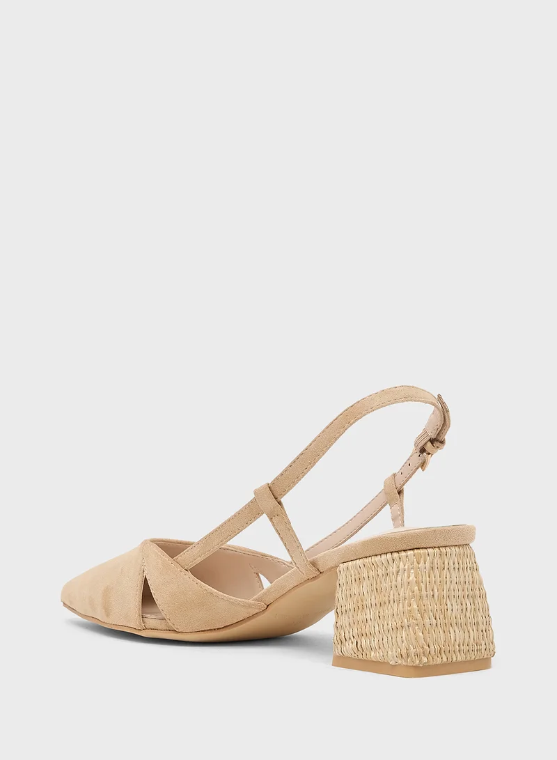 ايلا حذاء بكعب من الرافيا