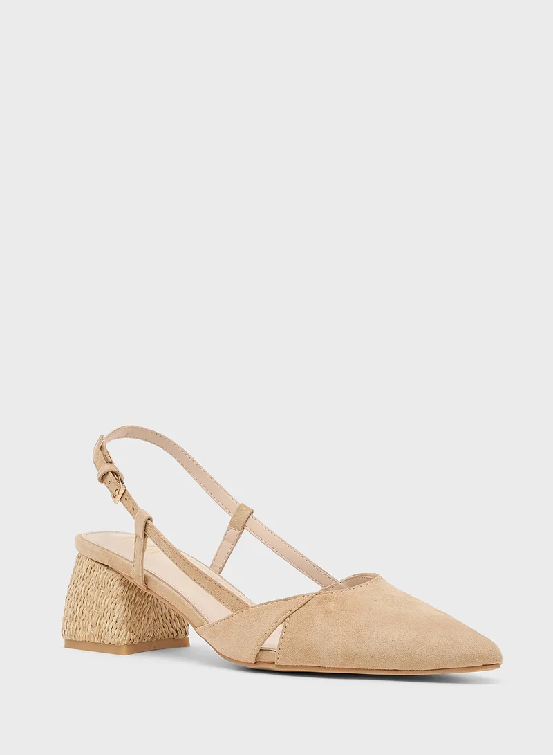 ايلا Slingback Pump With Raffia Heel
