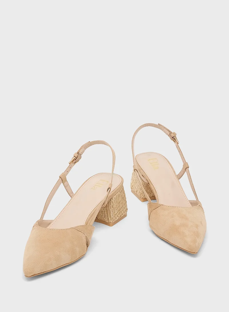 ايلا حذاء بكعب من الرافيا