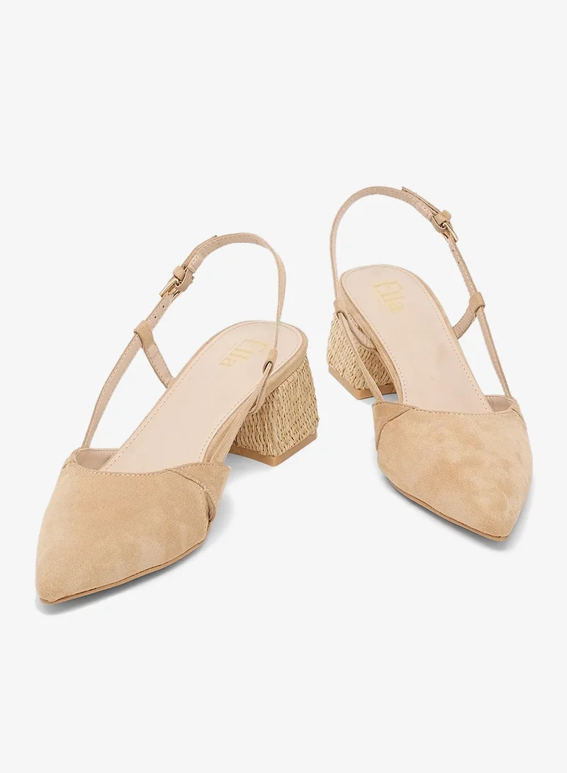 ELLA Slingback Pump With Raffia Heel
