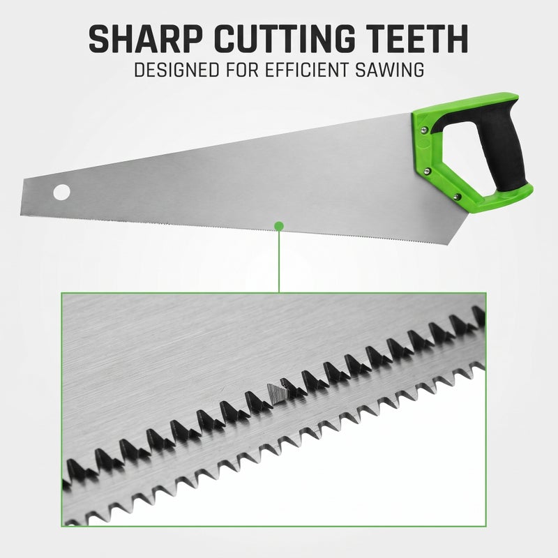 Wulf 20 Inch Hand Saw 500mm Heavy Duty Wood Cutting Saw with Precision Sharp Teeth Ergonomic Anti Slip Handle for Carpentry Construction DIY and Woodworking - Image 3