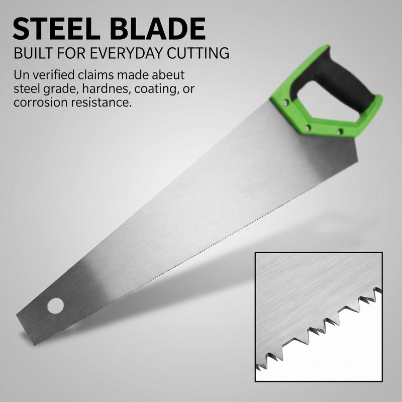 Wulf 20 Inch Hand Saw 500mm Heavy Duty Wood Cutting Saw with Precision Sharp Teeth Ergonomic Anti Slip Handle for Carpentry Construction DIY and Woodworking - Image 4