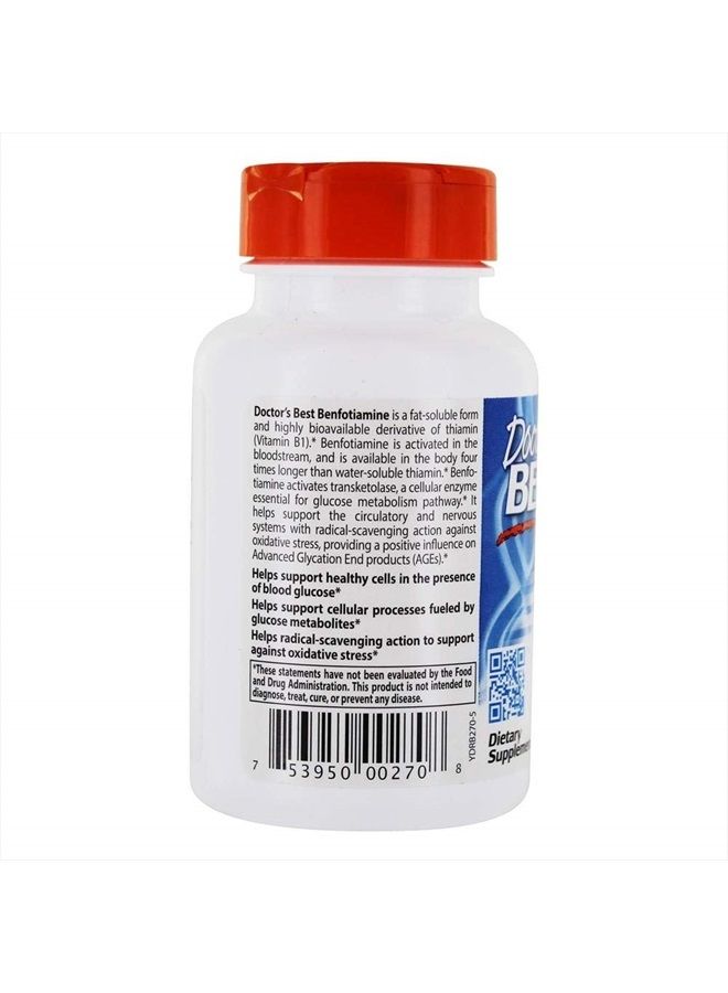 Doctor's BEST Doctor's Best, Benfotiamine with BenfoPure, 300 mg, 60 Veggie Caps  - Image 4