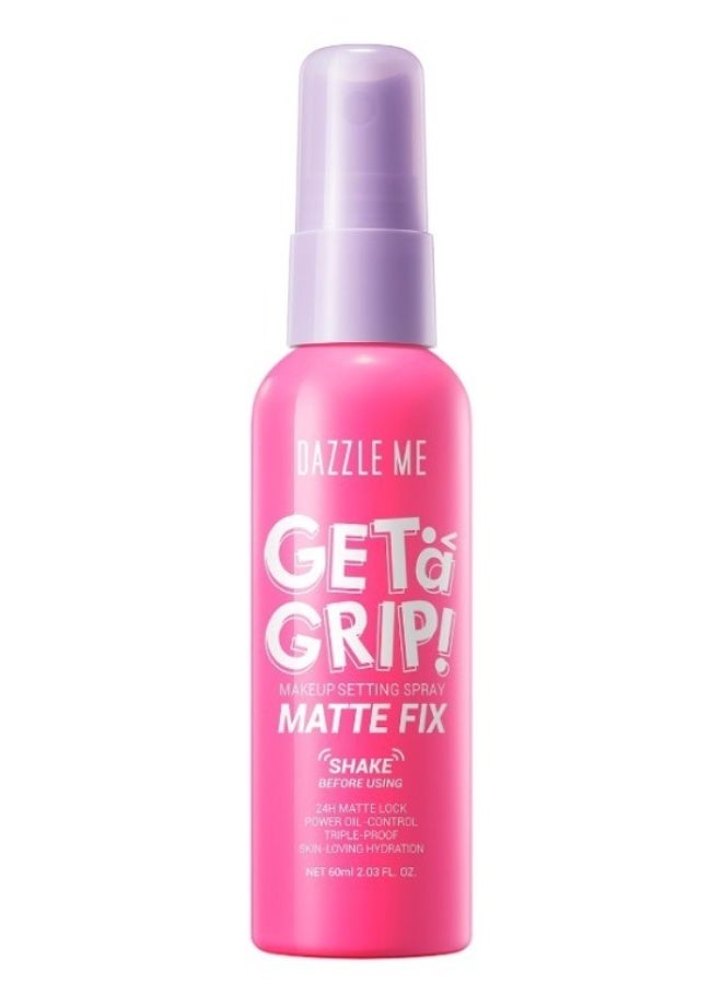 Dazzle Me Get A Grip! Matte Fix Makeup Setting Spray 60ml – Long Lasting Makeup Fixer, Oil Control, Sweat & Smudge Resistant with Shine-Free Matte Finish - Image 1