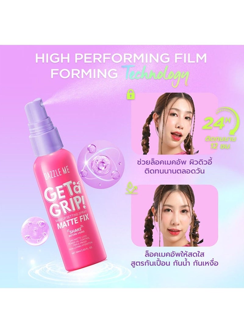 Dazzle Me Get A Grip! Matte Fix Makeup Setting Spray 60ml – Long Lasting Makeup Fixer, Oil Control, Sweat & Smudge Resistant with Shine-Free Matte Finish - Image 5