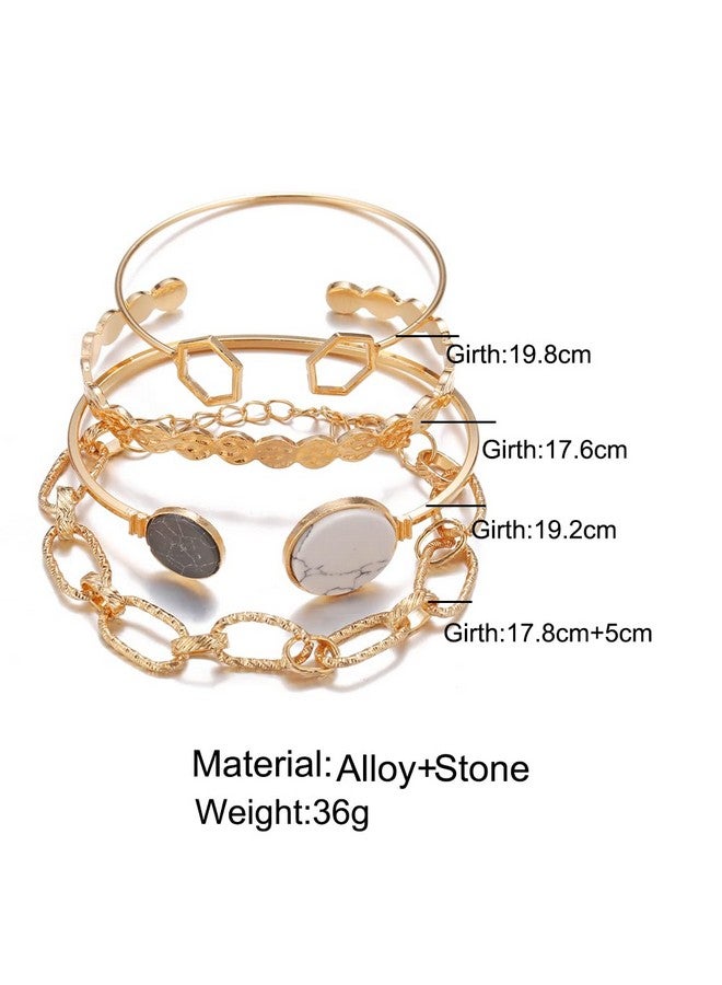 Shining Diva Fashion Latest Stylish Multilayer Gold Plated Bangle Bracelet for Women and Girls (rr14665b) Set of 4 - Image 4