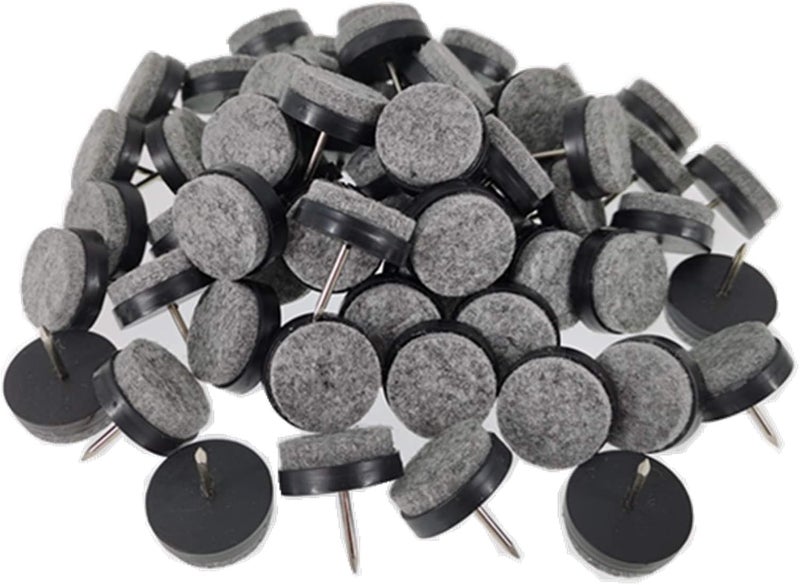 ALIMITOPIA 40pcs Furniture Felt Pad Heavy Duty Nail-on Chiar Slider Glide Pad Floor Protector for Wooden Furniture Chair Tables Leg Feet(Φ18mm or 0.7";Black) - Image 1