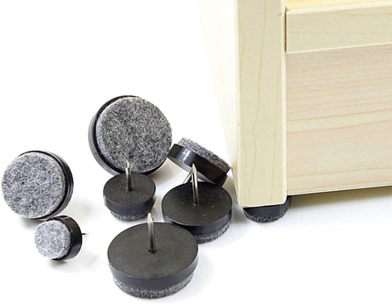 ALIMITOPIA 40pcs Furniture Felt Pad Heavy Duty Nail-on Chiar Slider Glide Pad Floor Protector for Wooden Furniture Chair Tables Leg Feet(Φ18mm or 0.7";Black) - Image 5