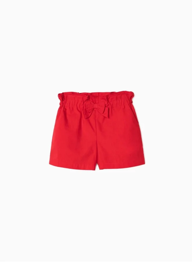 زيبي Paperbag Shorts for Girls, Red