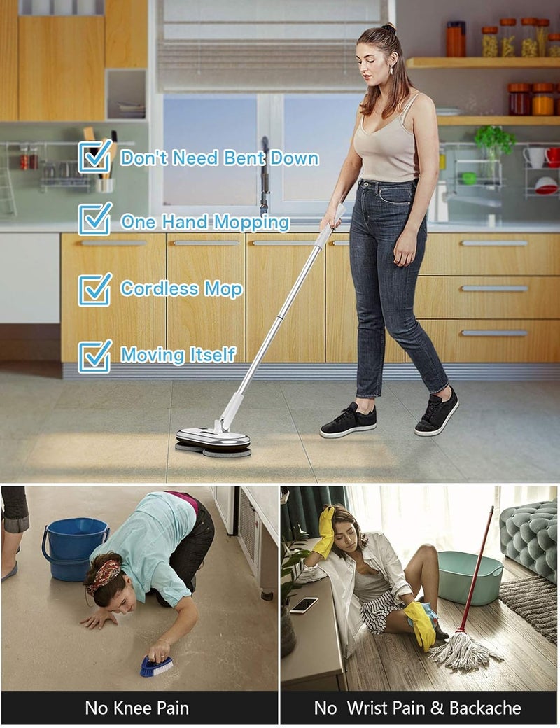 GOBOT GOBOT Electric Mop with Motorized Dual Spin Mopheads Lightweight Rechargeable4 Microfiber Pads 2 Floor Scrubber Pads Cleaning Waxing for LaminateHardwood FloorBathroom WallWindowTile  - Image 2