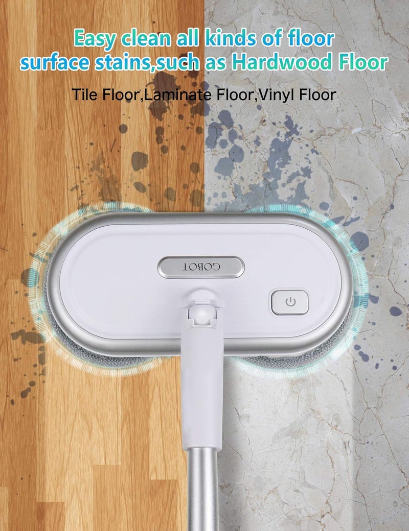 GOBOT GOBOT Electric Mop with Motorized Dual Spin Mopheads Lightweight Rechargeable4 Microfiber Pads 2 Floor Scrubber Pads Cleaning Waxing for LaminateHardwood FloorBathroom WallWindowTile  - Image 5