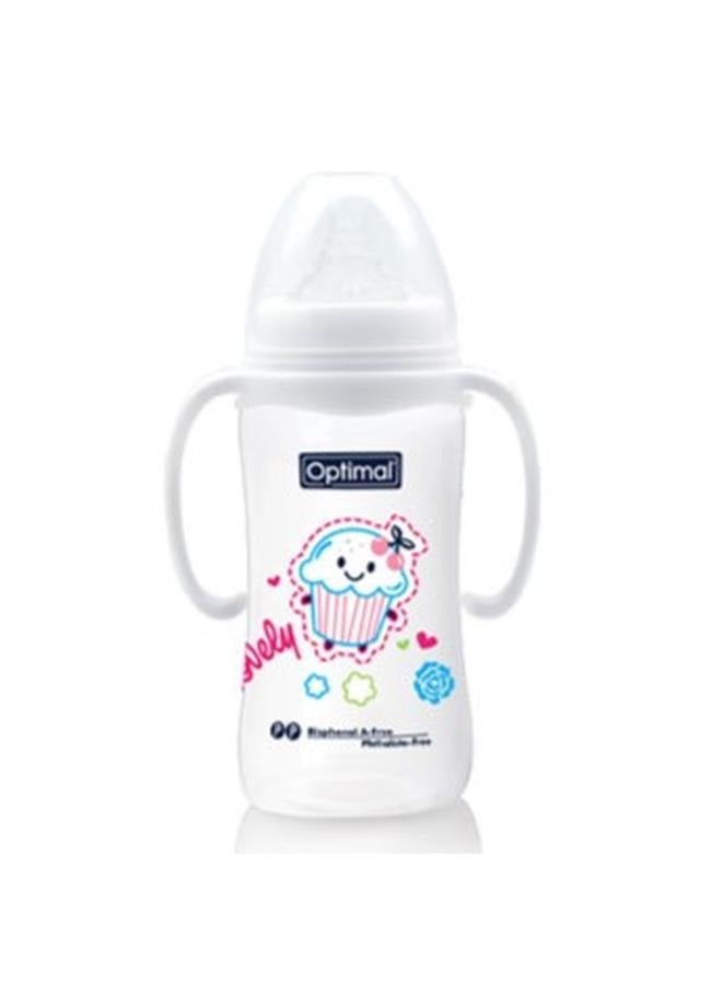 Optimal Wide Neck Feeding Bottle With Handle 300 ML, Assorted - Image 3