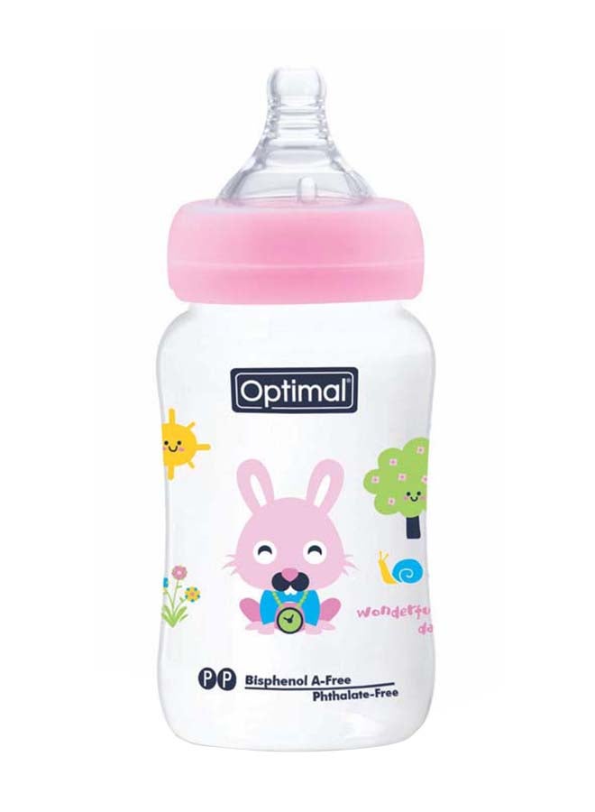 Optimal Wide Neck Feeding Bottle With Handle 300 ML, Assorted - Image 2