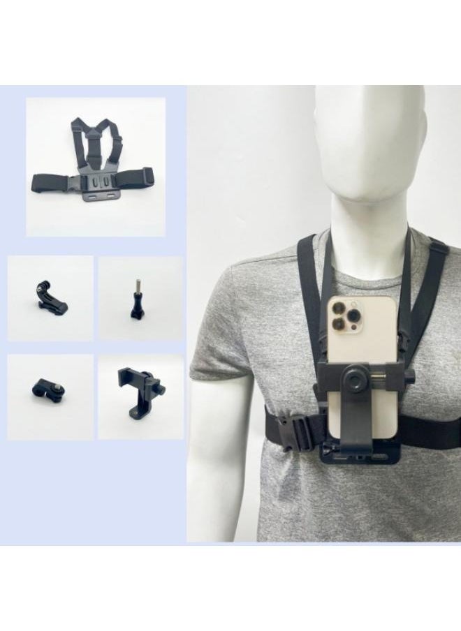 Generic - Set of Mobile Phone Chest Mount Harness Strap Holder Cell Phone Clip Action Camera - Image 1