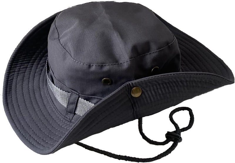 Sun Hat, Unisex Wide Brim Bucket Hat Sun Protection Cap Breathable Boonie Hat for Fishing Hiking Gardening Safari - Image 1