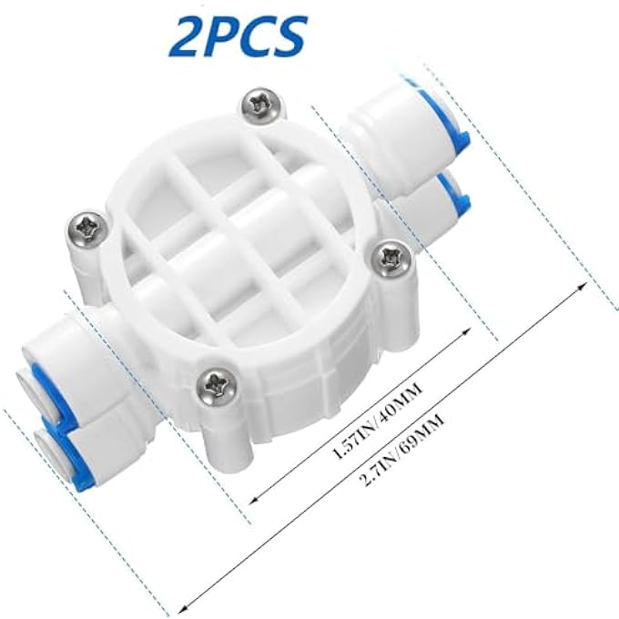KASTWAVE 2 Pack 14 Inch Tube Automatic Shut Off Valve With Quick Connect Fittings For Ro Reverse Osmosis Water Filter System Replacement Shutoff Valve For Home And Commercial Use White - Image 5