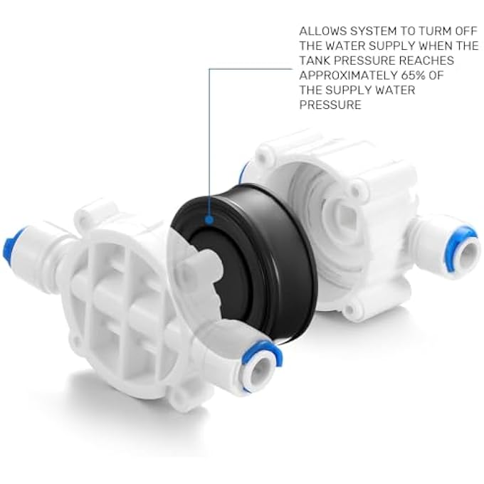 KASTWAVE 2 Pack 14 Inch Tube Automatic Shut Off Valve With Quick Connect Fittings For Ro Reverse Osmosis Water Filter System Replacement Shutoff Valve For Home And Commercial Use White - Image 3