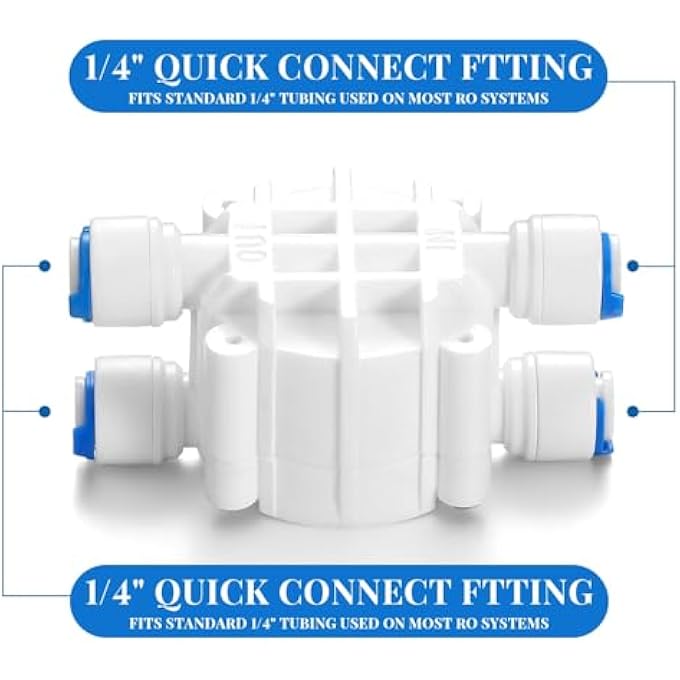 KASTWAVE 2 Pack 14 Inch Tube Automatic Shut Off Valve With Quick Connect Fittings For Ro Reverse Osmosis Water Filter System Replacement Shutoff Valve For Home And Commercial Use White - Image 4