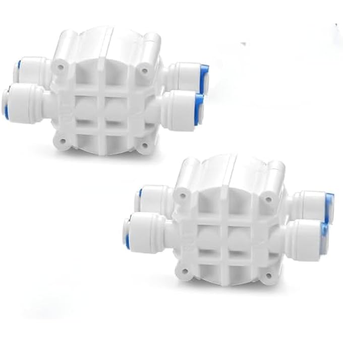 KASTWAVE 2 Pack 14 Inch Tube Automatic Shut Off Valve With Quick Connect Fittings For Ro Reverse Osmosis Water Filter System Replacement Shutoff Valve For Home And Commercial Use White - Image 1