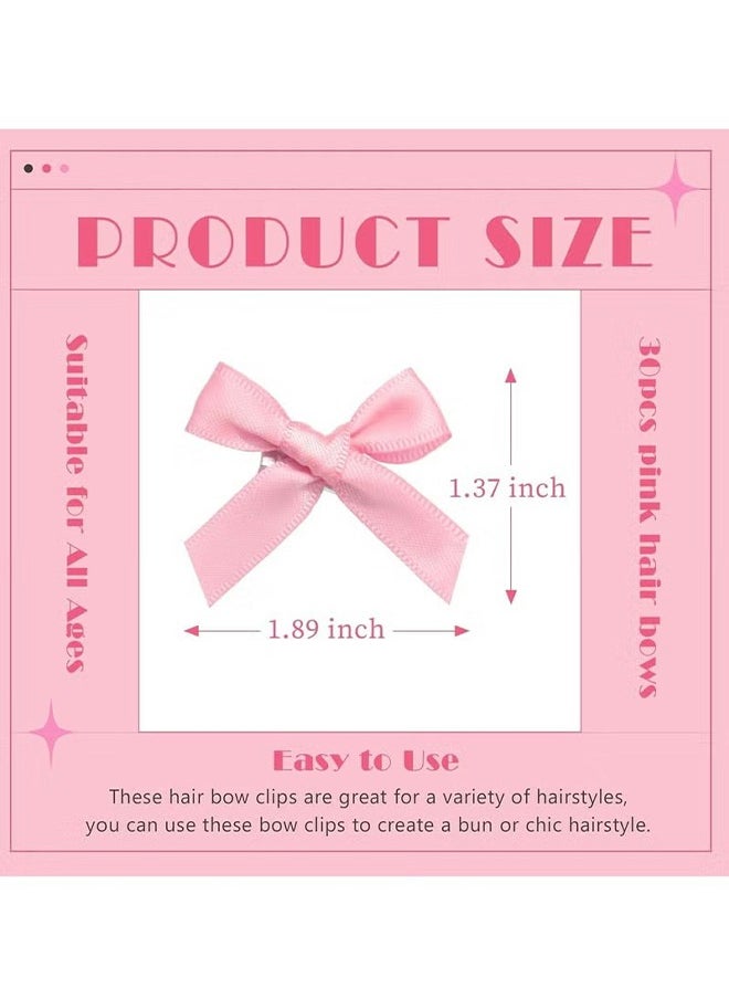 HY 18 Pcs Bow Hair Clips Pink Satin Mini Bowknot Hair Accessories Cute Hair Bow Barrettes Ribbon Hairpins for Women Girls  - Image 5