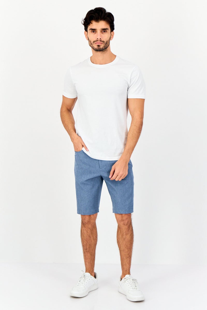 Greg Norman Men Plain Chino Shorts, Sage Blue - Image 2