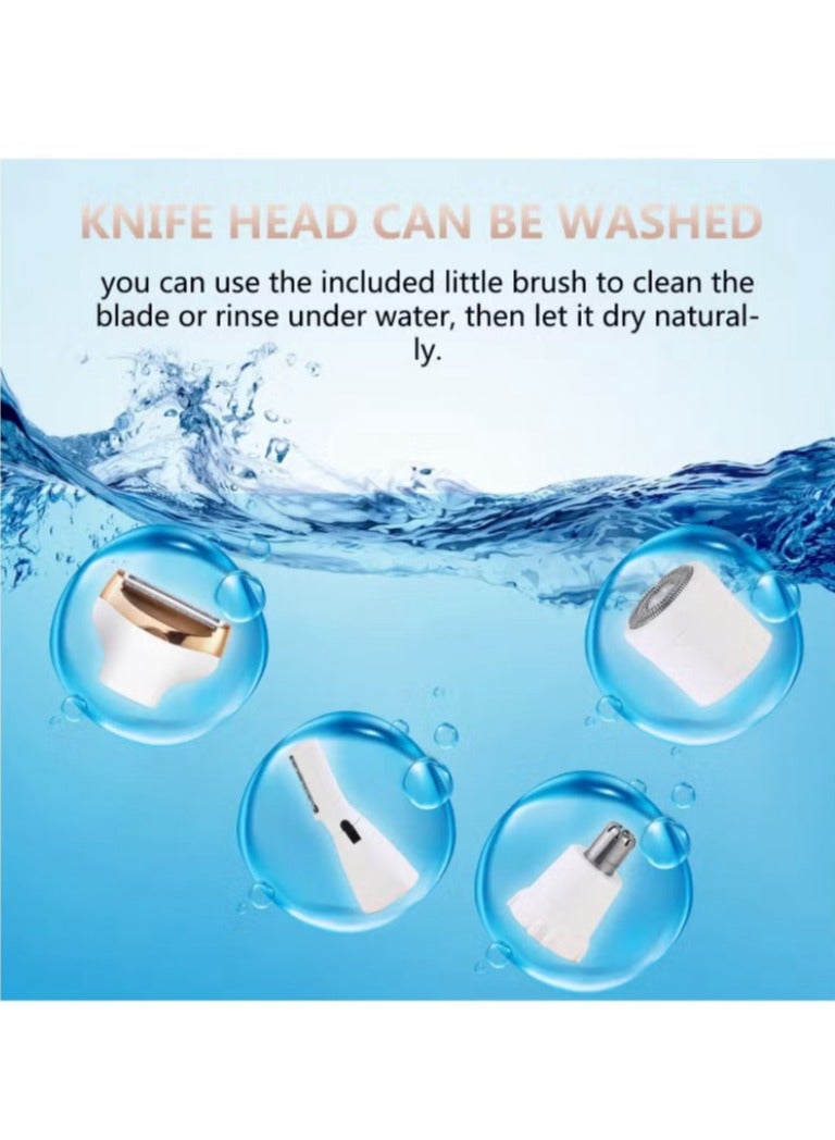 Electric Razor for Women, 4-in-1 Women's Body Hair Removal, Public Shaver Bikini Trimmer Eyebrow Face Underarm, Portable Ladies Shaver, Epilator,  USB Rechargeable - Image 4