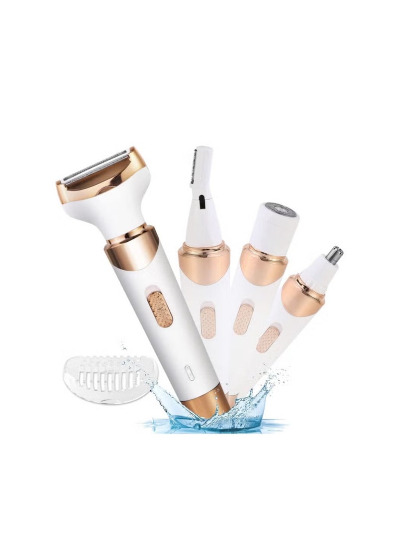 Electric Razor for Women, 4-in-1 Women's Body Hair Removal, Public Shaver Bikini Trimmer Eyebrow Face Underarm, Portable Ladies Shaver, Epilator,  USB Rechargeable - Image 1