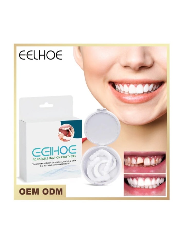 EELHOE Adjustable Snap-on Prostheses dentures, upper and lower jaw cosmetic denture veneers, smile temporary dental restoration kit  - Image 1