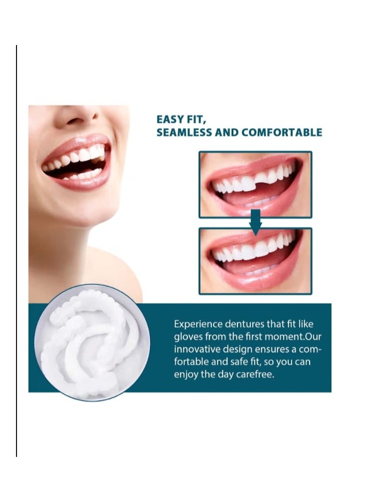 EELHOE Adjustable Snap-on Prostheses dentures, upper and lower jaw cosmetic denture veneers, smile temporary dental restoration kit  - Image 2